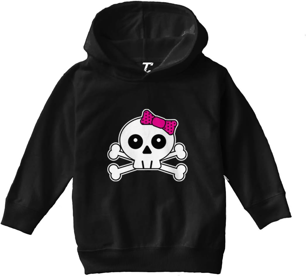 Tcombo Skull with Pink Bow - Crossbones Toddler/Youth Fleece Hoodie