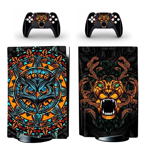 �ی� For PS5 Skin Disc Edition Anime Console and Controller Vinyl Cover Skins Wraps for PS5 Disc Version(7678) �C�A�Ȃ��A�c�����Ȃ�(8)