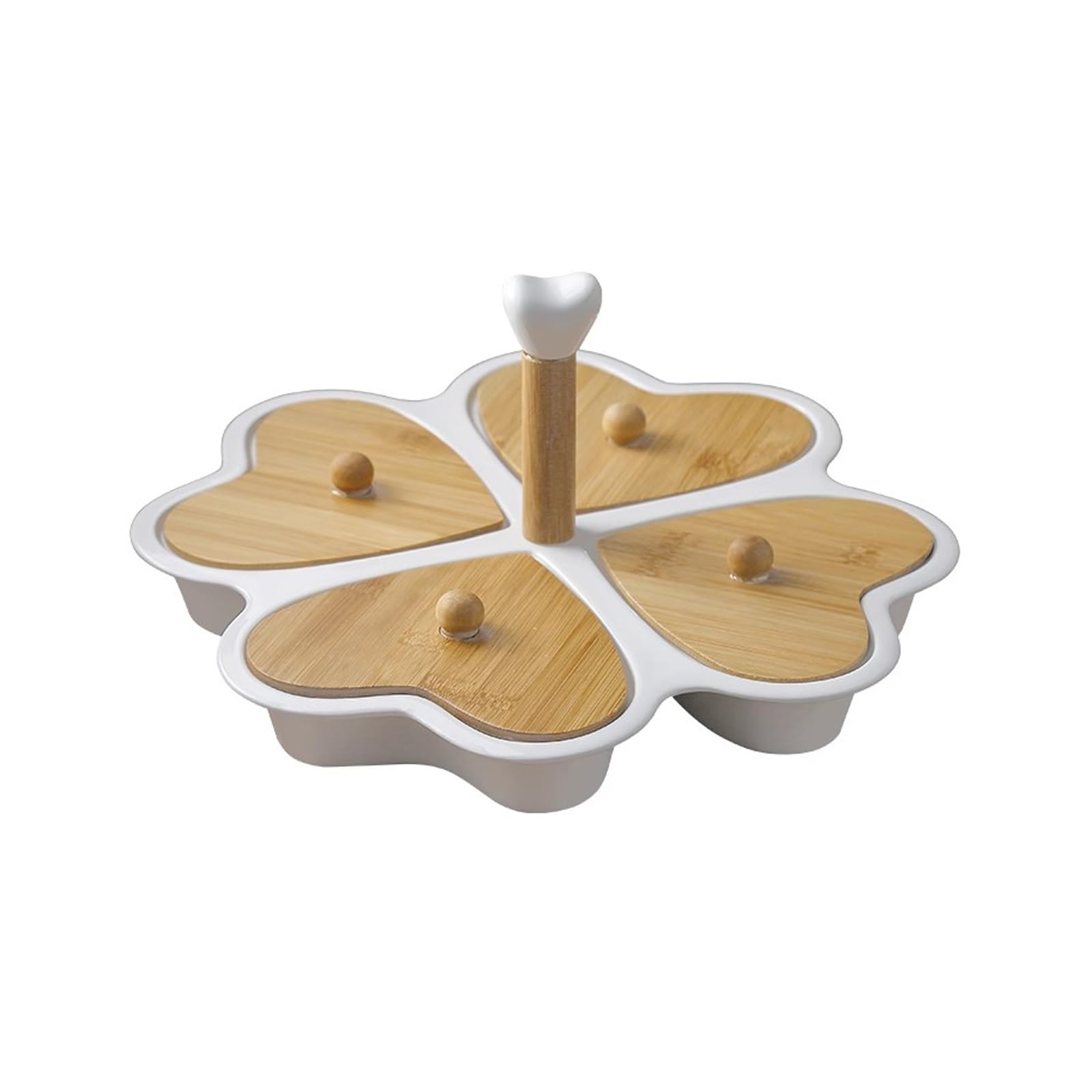 ROHCGHC snack tray， 360° Rotatable Porcelain Appetizer Snack Tray Platter for Fruit, Veggies, Candy, Relish for Christmas Thanksgiving Party