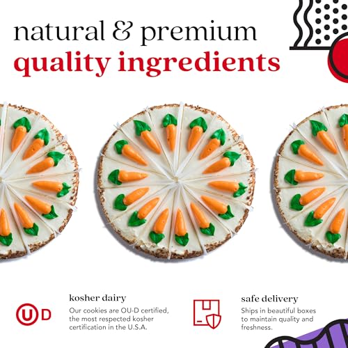 David’s Cookies Carrot Cake 10 inch – Pre-Sliced 14pc Layered Cake with Cream Cheese Frosting – Gourmet Bakery Dessert for Parties, Gifting, and Celebrations