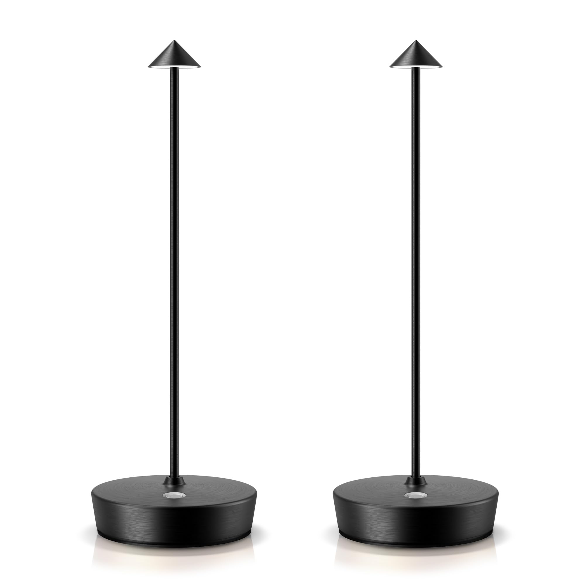 SAKRINGT 2 Pack Cordless Table Lamps Rechargeable, 6000mAh Battery Operated Waterproof Stepless Dimming Modern Portable LED Table Light for Restaurant Dining Patio Outdoor