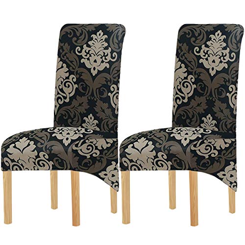KELUINA Druck Stoff 2/4/6 Stück XL Stuhlhussen für Groß Esszimmerstühle(Multi-2,2 Pack) Cover