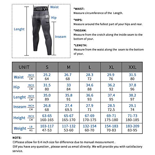 N/H Men's Compression Pants Workout Athletic Leggings Quick Dry Running Gym Tights Base Layer With Pockets By Dazzle Youth (Grey M) #TOP6