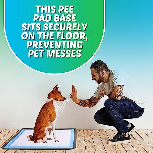 Image of TidyFriend 2 Pack Dog Pee Pad Holder Tray Fits for 36 inch x 36 inch Wee Wee Pee Pads - Stable Grip, Raised Edges, Quick-Wipe Silicone Surface Dog Potty Tray Holder for Indoor Flooring Protection (Grey)