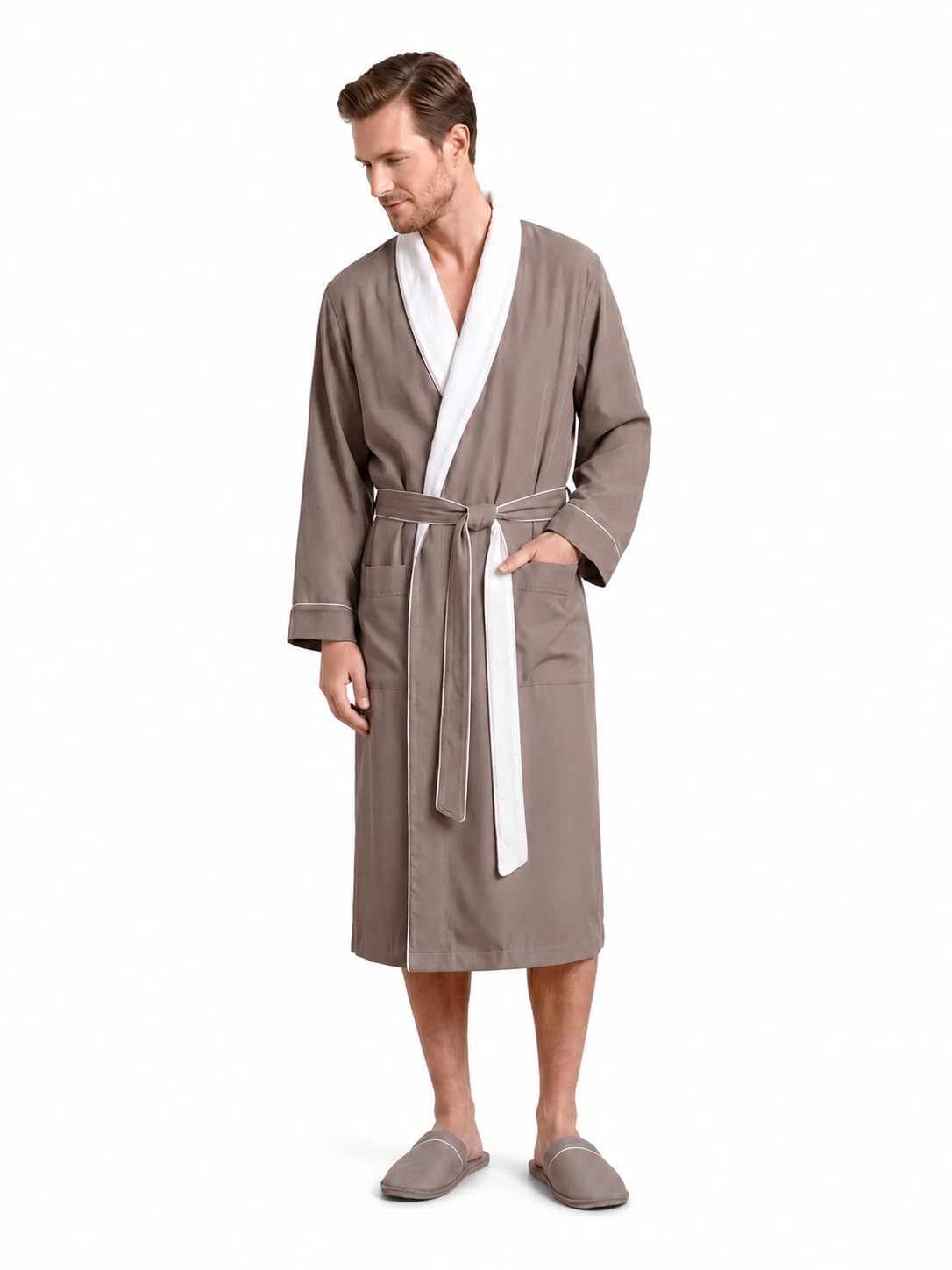 Plush Necessities Luxury Spa Robe - Microfiber with Cotton Terry Lining