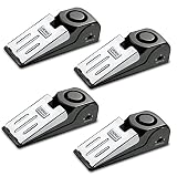 EMDMAK Door Stop Alarm with 120DB Siren Door Stop for Home & Travel (Black) (Pack of 4)