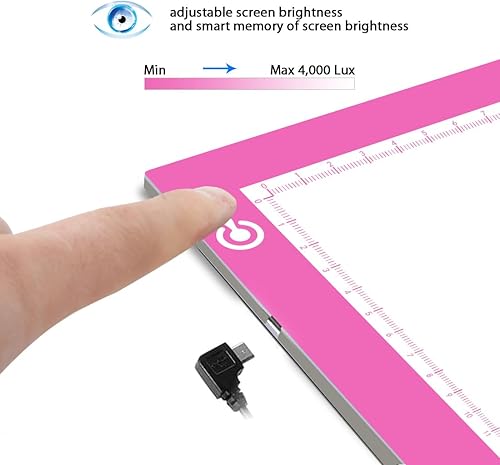 Miniatura 31 de LitEnergy Kit de almohadilla de luz LED de 9 x 12 pulgadas, tablero de luz alimentado por USB, caja de luz de brillo ajustable con 108 ranuras