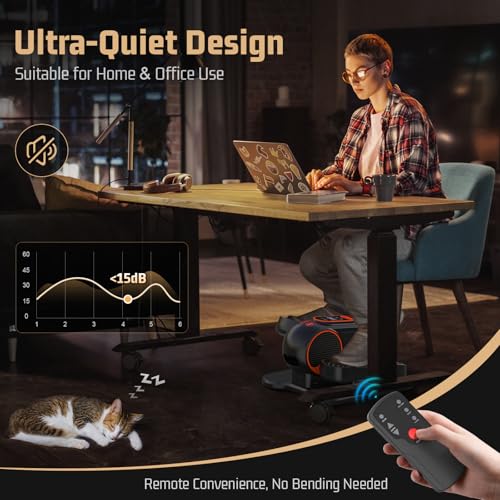 Image of ANCHEER Under Desk Elliptical Machine - Electric Elliptical Leg Exerciser for Seniors with 12 Speeds & Remote Control, Portable Quiet Pedal Exerciser Machine for Home Office