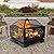 Hykolity 26 Inch Extra Deep Outdoor Fire Pit, Square Wood Burning Firepits with Fire Poker, Large Bonfire with Cooking Grate