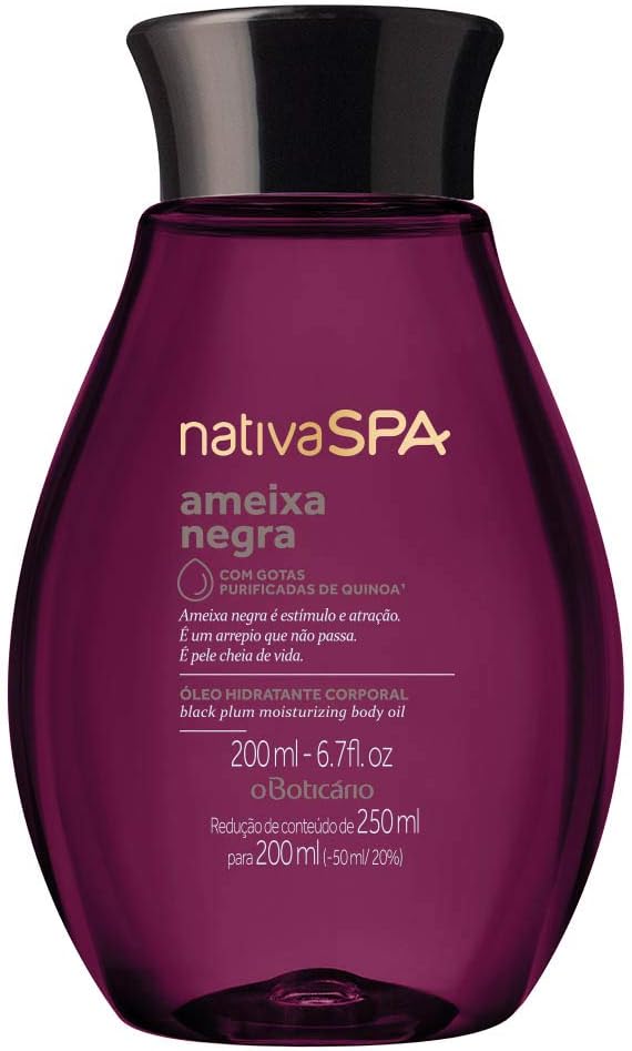 Boticario - Linha Nativa Spa (Ameixa Negra) - Oleo Hidratante Corporal 200 Ml - (Boticario - Nativa Spa (Black Plum) Collection - Body Moisturizing Oil 6.7 Fl Oz)
