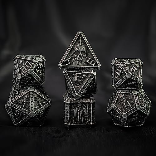 UD Unique Dice Skull Dice Bone Dice RPG DND Metal D&D Skull Polyhedral Dice Set with DND Dice Set for MTG RPG Table Games D4 D6 D8 D10 D12 D20 D100 - 1