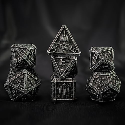 Image of Skull Dice Bone Dice RPG DND Metal D&D Skull Polyhedral Dice Set with DND Dice Set for MTG RPG Table Games D4 D6 D8 D10 D12 D20 D100