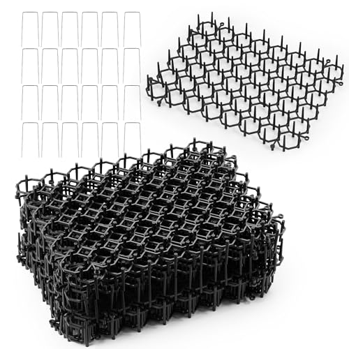 YIYIZI Tappetino Repellente per Gatti,24 Pezzi 20x15cm Plastica Rete per Gatti con Punte con 24 Picchetti, Gattis, Cani, Volpi,Dissuasore per Gattis per Giardino, Divano - Barriera Interno/Esterno