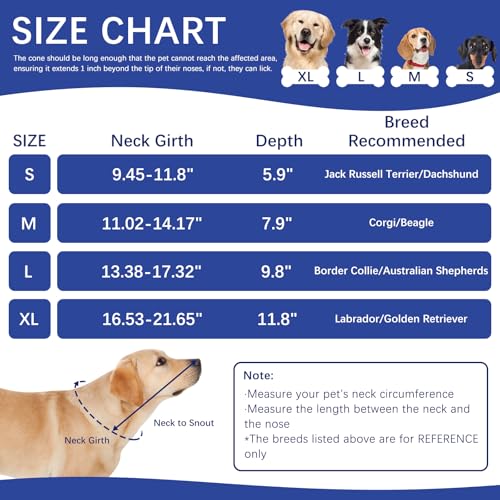 Image of ASENKU Dog Cone Collar, Soft Adjustable Cone for Dogs to Stop Licking, Lightweight Recovery Dog Cone After Surgery, Pet E-Collar for Small, Medium & Large Dogs(Blue, M)