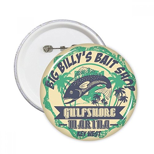 Badge bouton poisson tropical en noix de coco XL 5pcs pour vêtement