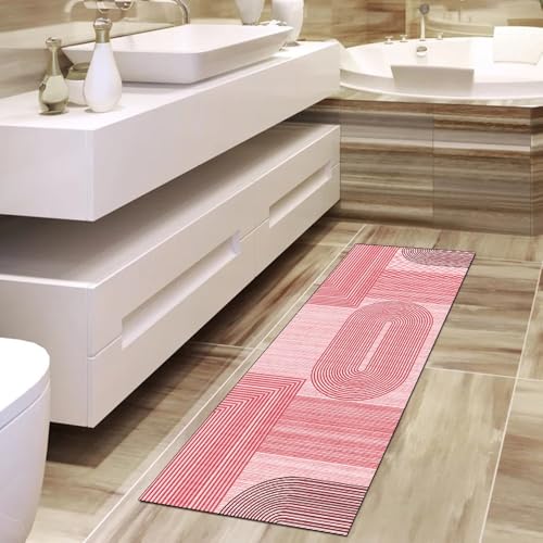 Alfombras modernas para pasillo en color rojo y tamaño de 100 x 160 cm 4