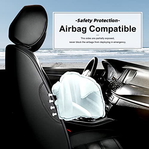 Image of AOMSAZTO Car Seat Cover Fit for Toyota CHR 2018-2022 Faux Leather Seat Covers Protector Compatible Airbag Waterproof C-HR Full Set Black&Blue | CHR Seat Covers Premium Faux Leather Breathable Compatible Airbag Scratch Resistant 1:1 Customized Seat Cushion Protectors