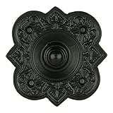 A29 Wired Iron Doorbell Chime Push Button in Black Powder Coat Finish Vintage Decorative Door Bell with Easy Installation