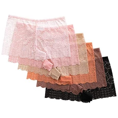 Alyce Ives Intimates Plus Size Lace No-Show Womens Boyshorts, 6 Pack - - XXXL Cover
