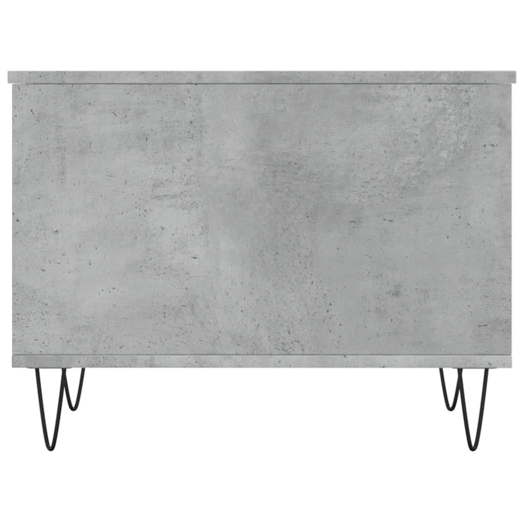 Tavolino Salotto Moderno Grigio Cemento 60x44,5x45 cm in Legno Multistrato con Gambe in Metallo, Design Salvaspazio per soggiorno camera da letto ufficio con ripiano contenitore e superficie