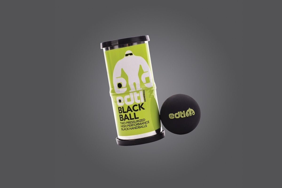 Edtl Handball Pro Black Ball 2 Cans (2 Balls Per Can) - Total 4 Balls, Sealed and Pressurized, Great Bounce