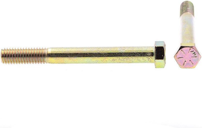 Prime-Line 9105694 Hex Head Cap Screws, Grade 8, 7/16 In.-14 X 4 In., Grade 8 Yellow Zinc (10 Pack)