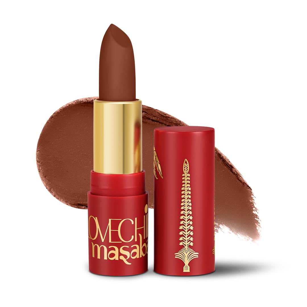 LoveChild Masaba 90s Drip Barfee (Chocolate Brown) Luxe-Matte Lipstick with Intense One-Swipe Color Payoff in High-Pigment HD Crème Matte Formula, 4gm-image-18