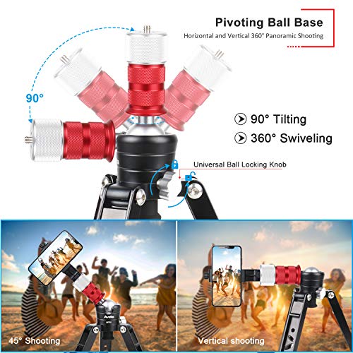 Avella 3-Leg Monopod Feet MPB1 Tripod Stand Base with 3/8-16 Female to 1/4-20 Male Tripod Thread Reducer Screw Adapter, Max Loading 13.2 lb