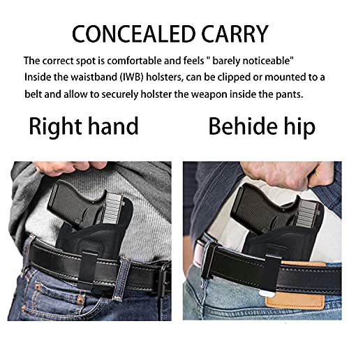 Jht Gun Holster For Man And Women Concealed Carry Inside Pants Pistols Universal Iwb Holster Fits Glock Springfield Rug Sig S&W Walther Taurus H&K Beretta And More(Right Hand) #TOP4