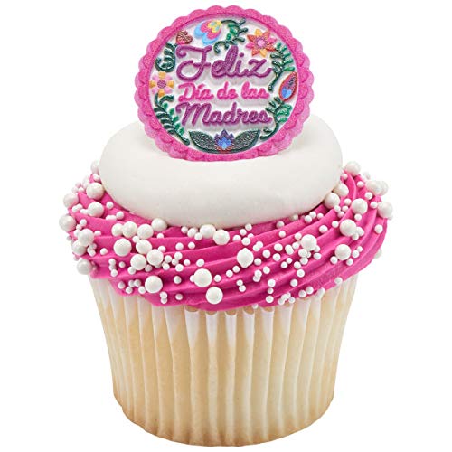 Personaliza Tu Fiesta: 12 Anillos Para Cupcakes - Top Desmontable Para Pastel De Cumpleaños De Plástico