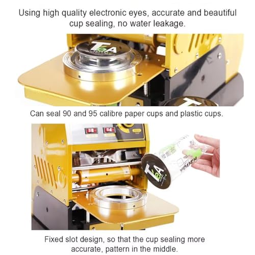 Sigillatore manuale della tazza con il controllo della temperatura e la spia per la sigillatura efficiente nei negozi di bevande