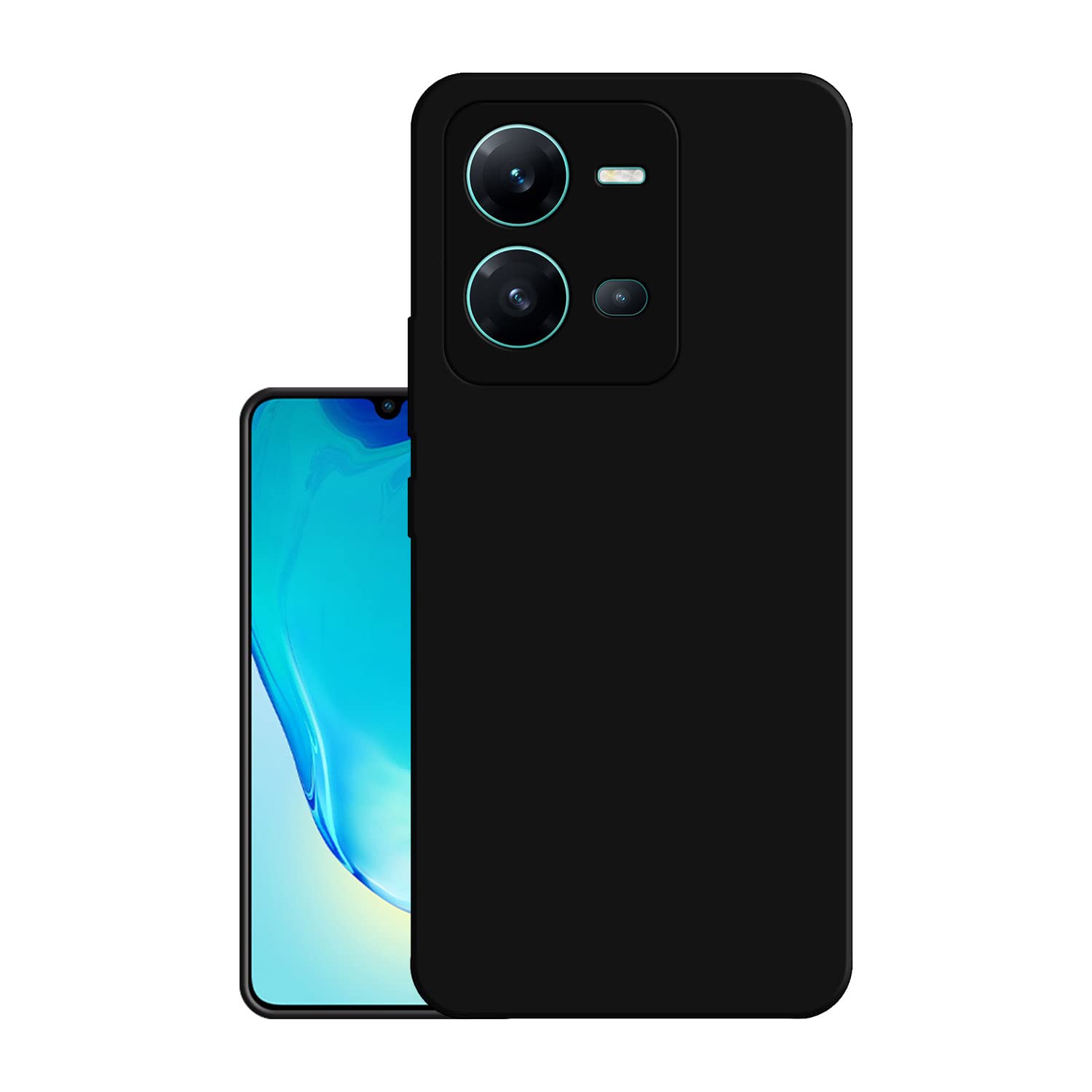 HELLO ZONE Rubber Exclusive Matte Finish Soft Back Case Cover for Vivo V25 - Black (B0BGHKVSWW) Amazon Price History, Amazon Price Tracker