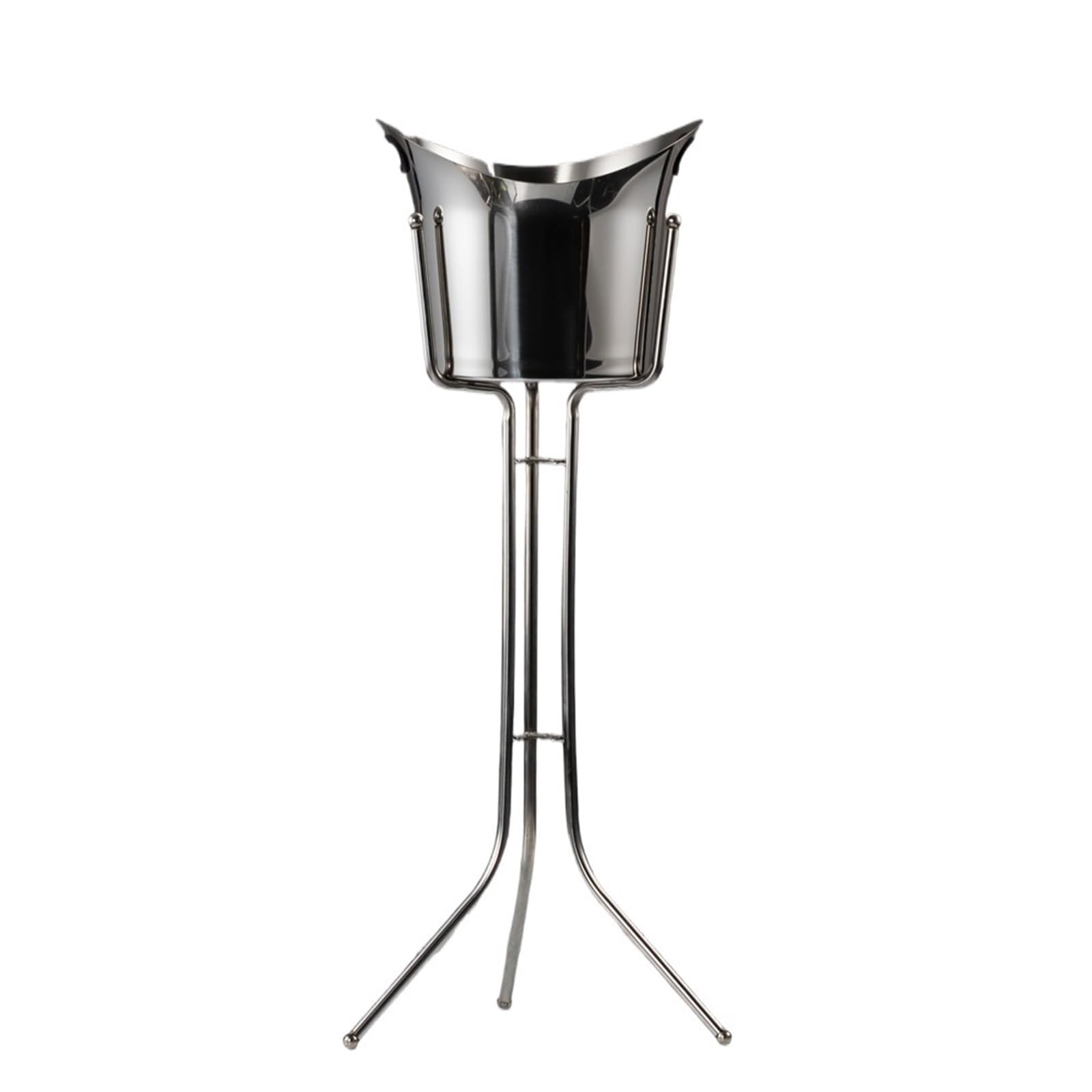 Cubo para Bebidas/Enfriador Cubitera de champán Acero Inoxidable pie, Grande, for Bar y Fiestas Cubo para champán(Silver)