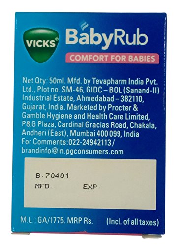 Vicks BabyRub Soothing Vapour Ointment, 50ml Carton