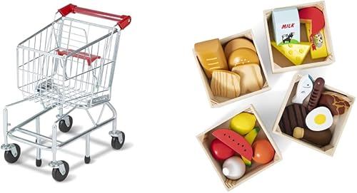 Melissa & Doug - Carrito de compras y grupos de alimentos Melissa & Doug