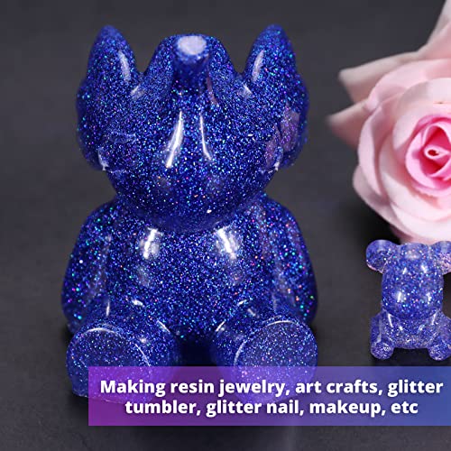 Htvront Holographic Extra Fine Glitter - 200G/7Oz Royal Blue Glitter For Crafts, 0.2Mm Ultra Fine Glitter For Resin, Iridescent Glitter Powder For Nails, Tumblers, Cosmetic, Craft Glitter Shaker Jar #TOP4