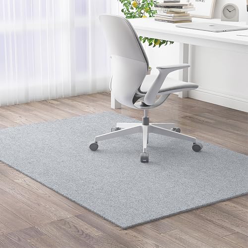 Tapete de escritorio gris claro antideslizante para silla, impermeable y protector cortable, perfecto para habitación juvenil, 120 cm x 180 cm y elegante