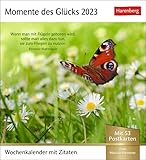  Momente des Glücks Postkarten-Kalender 2023. Positive Stimmung und Zufriedenheit im Postkartenformat. Wochenkalender mit Zitaten und schönen Fotos zum ... Wochenkalender mit 53 Postkarten