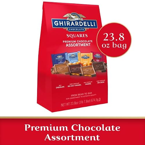 image for GHIRARDELLI Premium Chocolate Assortment - Milk, Dark, Sea Salt, Caram