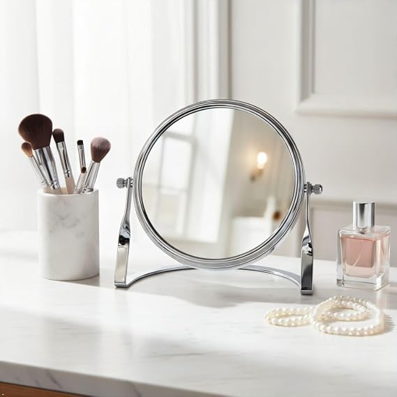 JERDON Small 5X Magnifying Mirror - 5.5 Makeup Mirror in Chrome Finish - Model MC113C
