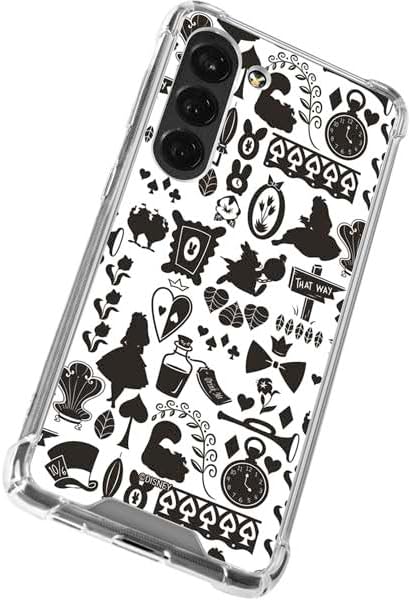 Skinit Clear Phone Case Compatible with Galaxy S23 - Officially Licensed Disney Alice in Wonderland (Animated) Silhouette Pattern Design