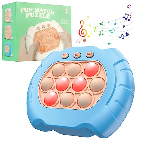 Jasoyepe - Jasoyepe Pop Fidget Games, Rapid Push Puzzle Game, Electronic Fidget Pop Quick Push Bubbles Light-up Game, Educational Toy for Toddler Kids Boys and Girl Age 3 - 10 Years, Blue - -5%