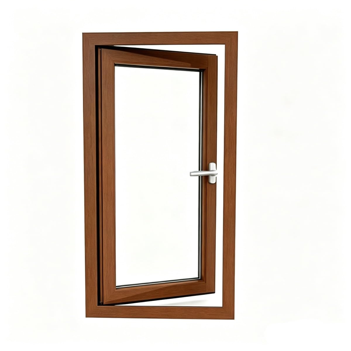 Ventana abatible de aluminio para sótano, doble cristal resistente de repuesto para cobertizo, ventilación suave para dormitorio y baño(Left Push Brown,19x21")