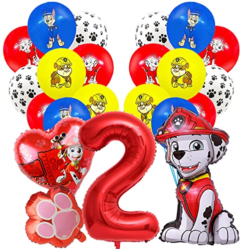 Anniversaire Enfants Ballon Latex Set Paw Dog Patrol, Anniversaire Déco Fille Garçon 2 âge Paw Dog Patrol, Ballon En Aluminium 2, Pour La FêTe à Thème Fête Anniversaire Des Enfants