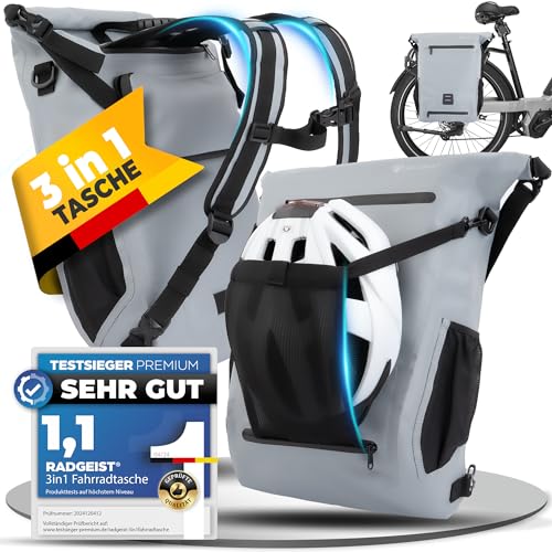 RADGEIST 3in1 Fahrradtasche für Gepäckträger I Gepäckträgertasche,...