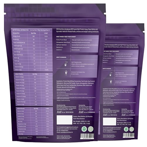 Image of SOS Nutrition Heavy Mass Gainer | Mass Gainer Protein for Muscles Building | Gym Supplements | 1 Kg, Chocolate | Men and Women