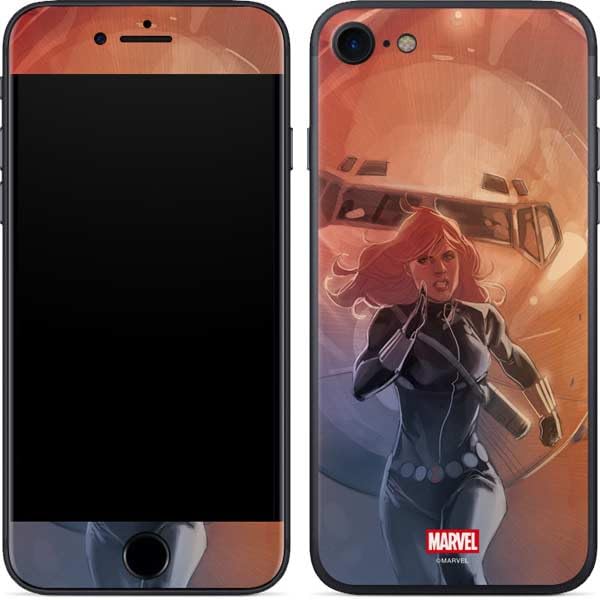 Skinit Decal Phone Skin Compatible with iPhone 8 - Officially Licensed Marvel Black Widow Running Design