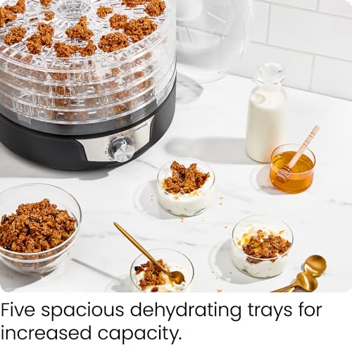 image for Chefman 5-Tray Food Dehydrator, 11.4-Inch Transparent Trays, Adjustabl