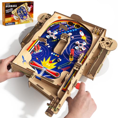 GobiDex DIY Pinball Machine Kit for Kids Build Your Own Arcade Game Wooden STEM Toy for Learning Birthday Gift for Boys and Girls Ages 8+