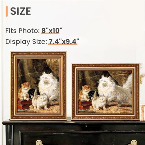 Image of upsimples Vintage 8x10 Picture Frame, Antique Bronze&Black Frames 2 Pack | Gold Picture Frames, Fits 8 x 10 Photos, Elegant Vintage Design, Wall or Tabletop Decor, for Wedding or Family Memorie